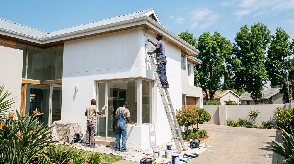 Professional painters working in Flamingo Vlei, Cape Town Southern Suburbs